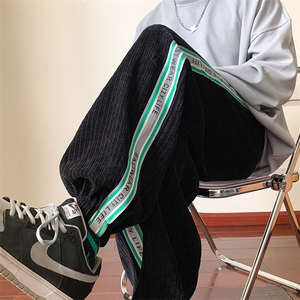 高端秋冬季欧棉绒宽松直筒男裤子休闲裤 K805*P39控68图片