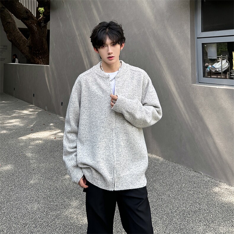 A135-2508 男士立领开衫夹色毛衣 高品质P80控119 量大差价大图片