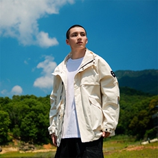 春秋户外冲锋衣男女同款防风防水连帽工装外套登山服夹克2481-P75，男装夹克，星座1403A