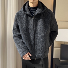 2025新秋款粗纺防羊绒毛呢夹克上衣外套DSA157B-J2563-P90，男装夹克，电商A157B