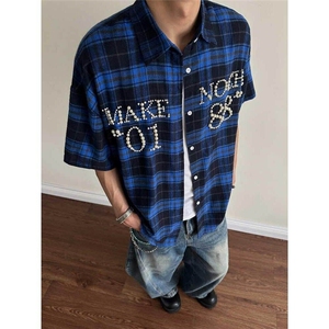 钉珠衬衫 蓝色 红色 橘色M到3XL 2025年高街cityboy 311 P55图片