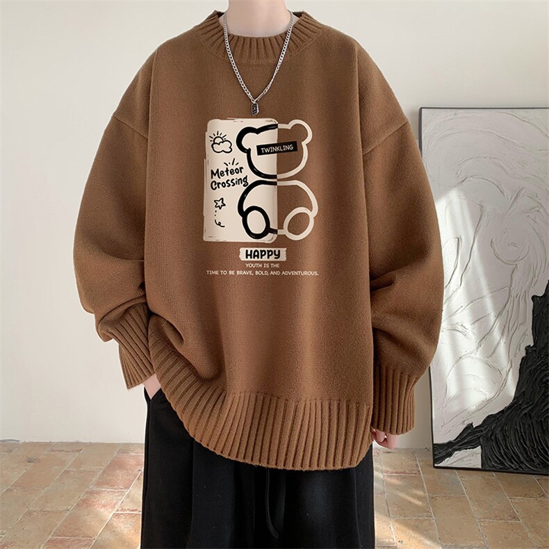 半高领毛衣男士大码针织衫男毛线衣男M18352-P45加绒款-P65,男装针织衫/毛衣,电商A040