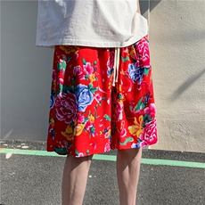 DK2024夏男士休闲大码人造棉纱透气凉爽东北大花短裤风沙滩裤，男装休闲裤，星座115A(原星座507）
