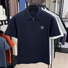 夏季棉短袖半拉链翻领POLO衫男T恤潮流品质上衣体恤男装，男装T恤，钱塘6003（原4033）