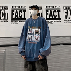 美式潮牌重磅水洗做旧连帽卫衣力推大码男XZ517A-2-Y7755-P58，男装卫衣，星座517A-2