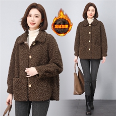 25年新款颗粒绒外套女，女装大码女装，奕阳依阁