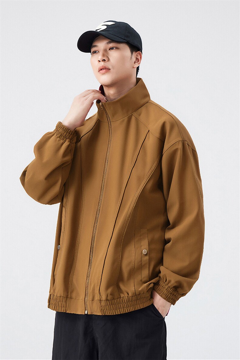 新款中性风户外夹克男立领纯色上衣冲锋衣外套A157B-JK7866-P60,男装夹克,电商A157B