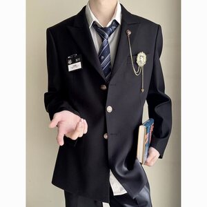 潮流原宿流行日系新款ins爱神丘比特DK黑西服学院风外 XZ122图片