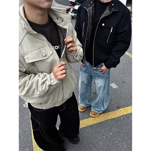 蛇年限定美式座山雕棉服男款冬季毛领剪裁解构夹克厚外套图片
