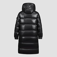 高版本90%鹅绒羽绒服潮牌长款亮面连帽加厚冬季外套男女138-P230，男装羽绒服，星座1210A