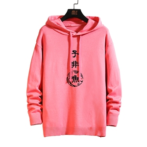LM68070-P58 加绒款-P68 连帽毛衣男大码带帽针织衫男毛线衣 砖墙图片