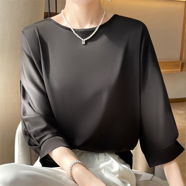 时尚宽松蝙蝠袖绿色T恤舒适百搭显瘦上衣,女装T恤,羊特美羊绒