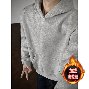 加绒奥粒绒拼接重磅500克连帽卫衣硬挺宽套头外套 RH5306JR-P62图片