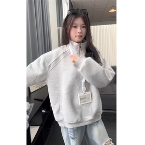 美式潮流休闲简约半拉链卫衣宽松男WY302-P45图片
