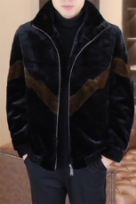 冬季加厚仿水貂绒男士立领大码毛呢夹克外套X993-P125，男装毛呢大衣，星座310B-3