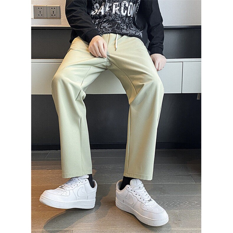 文艺新款简约日系慵懒冰丝速干直筒裤男垂感阔腿运动裤S6，女装休闲裤，星座1116A-2（原606A-1）