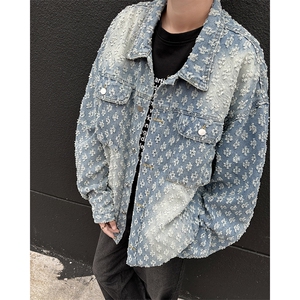 CL9971-P65 潮牌牛仔外套男秋冬季设计高级感痞帅夹克装2025新款图片