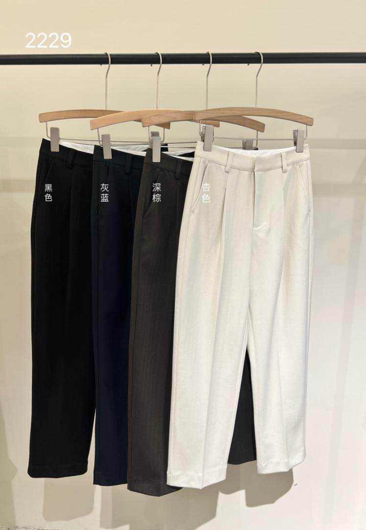 2229-高腰宽松直筒西装裤 ?日常通勤，女装休闲裤，炽元素