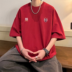 抖音得物二开现货220克夏装重磅美式高街宽松短袖t恤MT286，男装T恤，电商A486-1