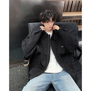美式高街铆钉褶皱纹理情侣短款外套男设计感宽松夹克JK8550-P70图片