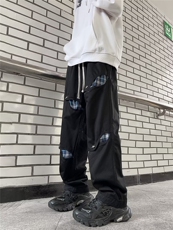 美式春秋新款潮牌嘻哈镂空休闲裤男女同款工装长裤子DH943-P50，男装休闲裤，星座1109-3
