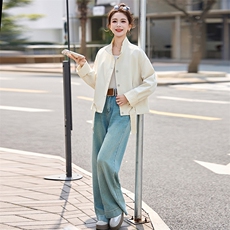 拼接撞色短外套女2026新款，女装短外套，秀美人生