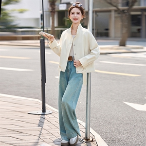拼接撞色短外套女2026新款图片