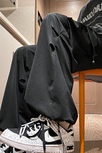 8XL-M 特大码冰丝裤男美式工装裤高腰垂感宽松防晒阔腿裤K962P45图片