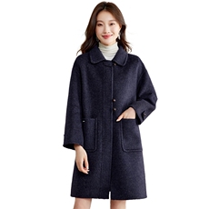 中长款毛呢外套女2025秋冬新款气质减龄高级感休闲百搭双面呢大衣，女装双面呢大衣，拾衣