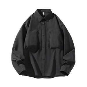 秋季纯色长袖工装衬衣男宽松落肩质感衬衫外套DSA157B-CS4502-P50图片