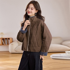 2025年冬季新款简约时尚菱心分隔潮流外套，女装短外套，阿丹