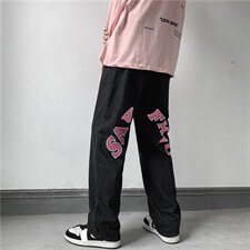 日系字母印花秋薄款九分裤2021潮牌男生百搭休闲裤K1353-P38，男装休闲裤，星座512-4