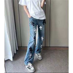 网图 美潮十字架皮标直筒牛仔裤 CK791/特P58图片