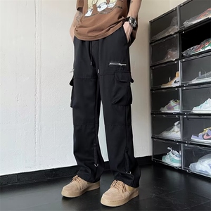 多口袋工装裤男秋季潮流直筒宽松休闲裤小众拖地裤K5723-P37图片