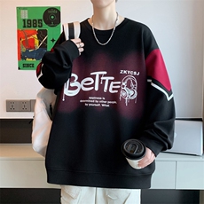 落肩袖宽松卫衣圆领秋季新款长袖t恤结构分割体恤衫A436-213-P48，男装T恤，电商A436