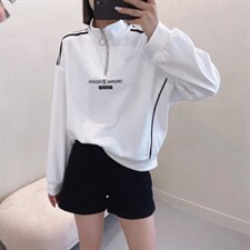 秋季立领长袖卫衣，女装卫衣/绒衫，薰衣坊