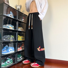 特批P42无差价秋季华棉420g美式复古腊肠狗刺绣大码休闲裤男K5962，男装休闲裤，电商A001-1