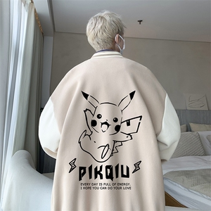摇粒绒棒球服男大码开衫卫衣男夹克 BF86078-P65图片