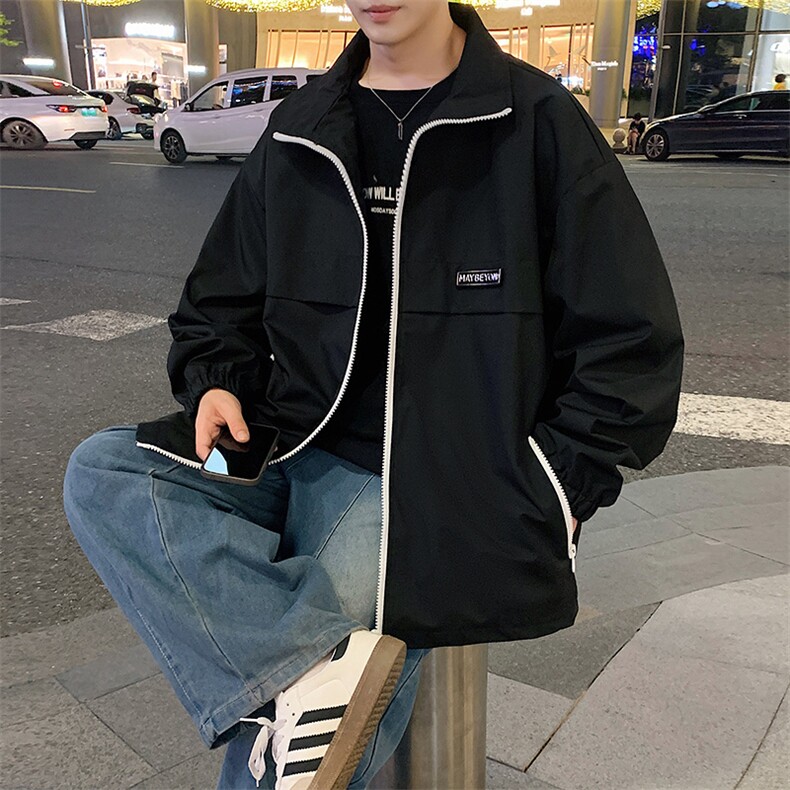 港风秋季新款外景飞行员夹克男宽松二开立领夹克MYJ24-7862-P58,男装夹克,星座717