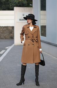 大斜纹爆版风衣,女装风衣,米儿衣景