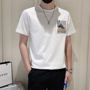 社会小伙2025新款夏季短袖T恤男士潮牌A313-1-5806-P48 68元图片