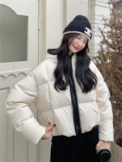 水衣源2783款短款连帽加厚保暖面包服茧形羽绒外套女，女装羽绒服，水衣源