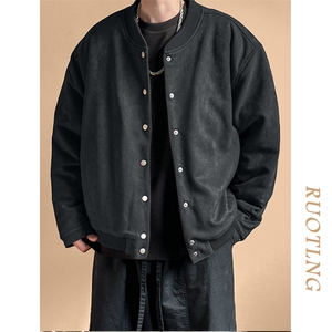 2024鹿皮绒夹克外套棒球服加棉棉服A351-AJ2511-P105加棉图片