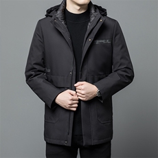 CAH1801钱塘2020-2中年男士冬季厚款商务休闲连帽羽绒服P240，男装羽绒服，钱塘207-2