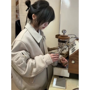 706-1-MY8025-P108 特P  现货 冬季男士复古毛呢飞行棉服加厚外套图片