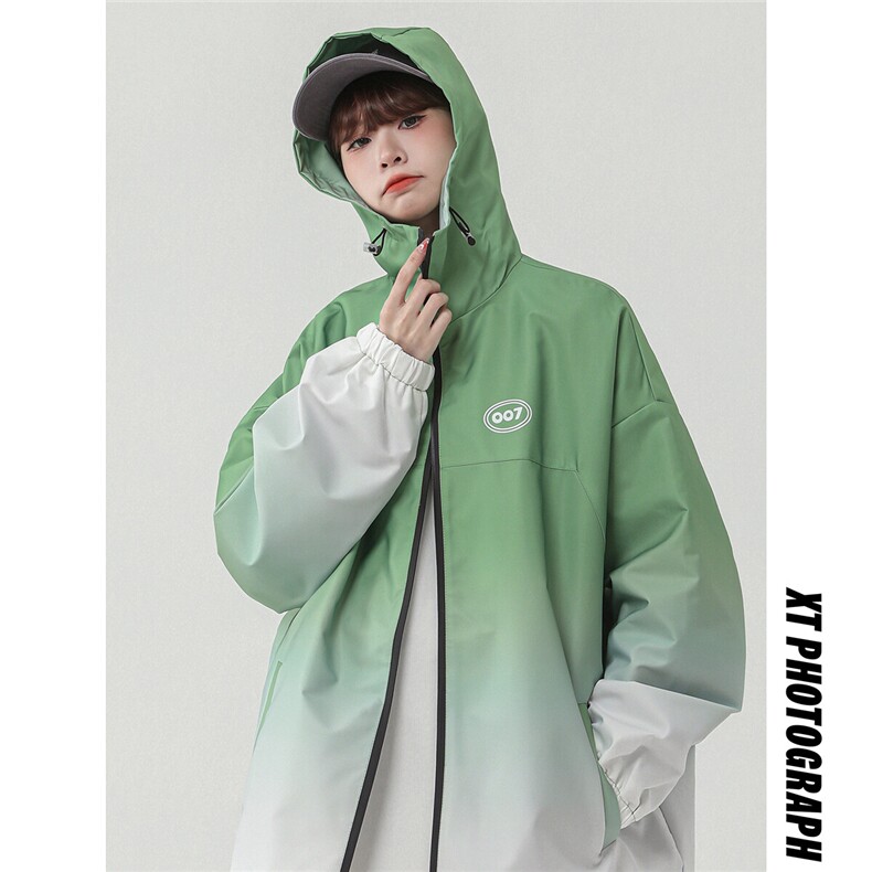 1中性风山系防水冲锋衣渐变色夹克女聚酯纤维JK77087P85控128，女装短外套，星座226-2