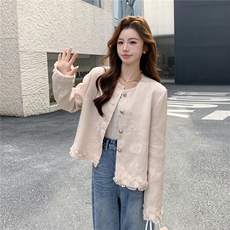 【】春季新款新中式木耳边短外套2C057-8201-P160-K258，女装短外套，2C057