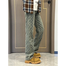 【有货】KZT63CC-特P45提花满印牛仔裤子男女同款裤子，男装牛仔裤，星座1007（原301D）