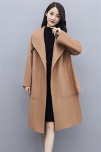 呢子大衣女长款过膝2021秋冬新款修身收腰气质斗篷长毛呢外套图片