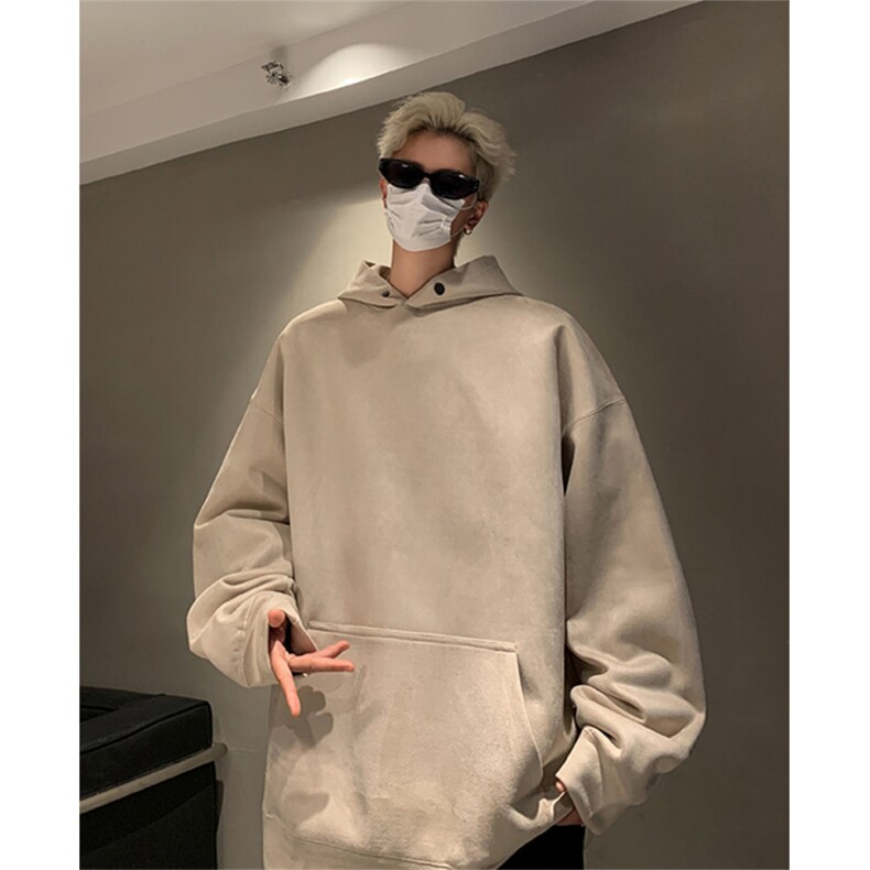 抖音得物重磅420克高品质二开麂皮绒连帽卫衣宽松外套JP001特P33,男装卫衣,电商A486